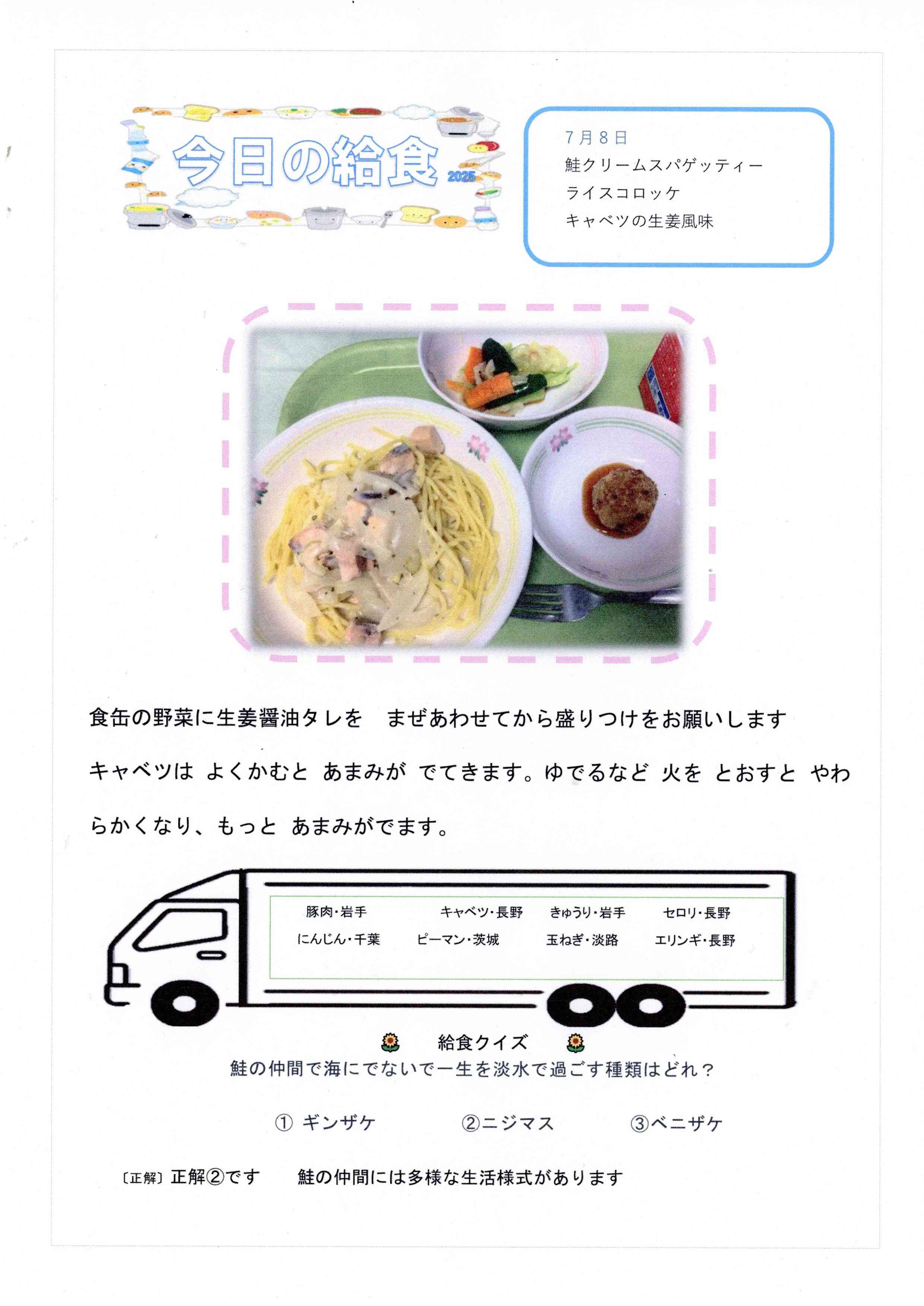 毎日の給食7月8日