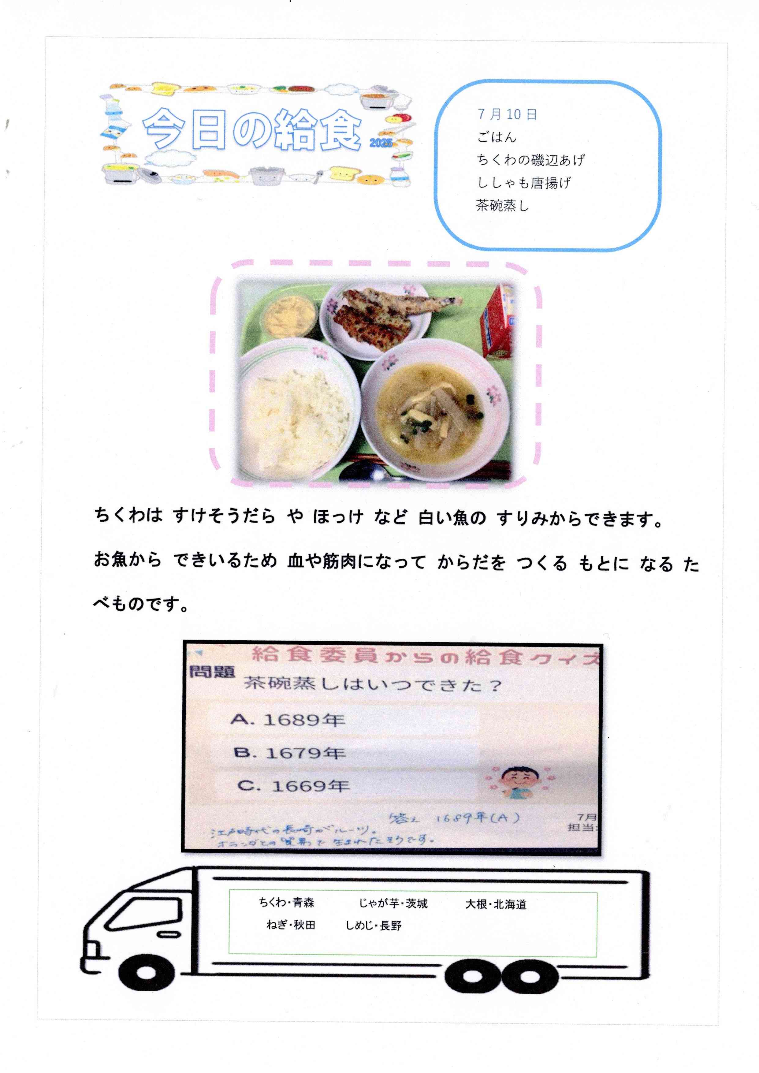 毎日の給食７月10日